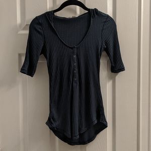 NEW Free People XS Teal top with hood